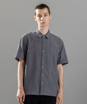 新素材【通気性/ストレッチ】トリコサッカーストレッチ レギュラーカラー半袖シャツ