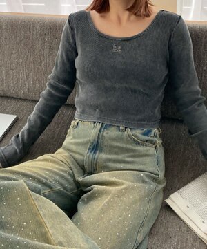  ヴィンテージウォッシュリブロンT