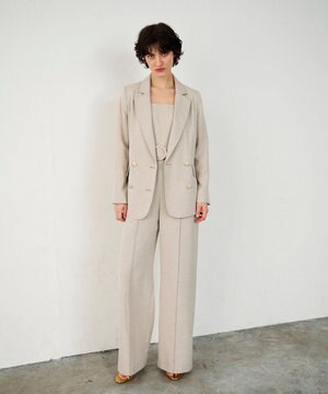  麻調バックギャザージャケット