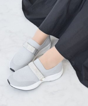  【Bridget Birkin】ベルトストーンニットスニーカー