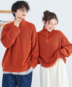  オーバーフィットハーフジッププルオーバー