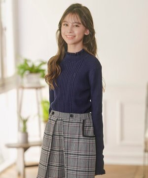  【150-160㎝】フラワードット リブニット