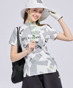  【WOMEN】ＤＯＶＥ柄モックネック ゴルフウェア レディース