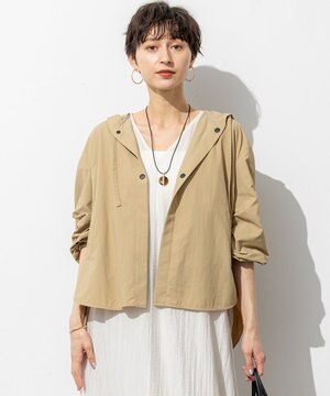  【SLOW/一部店舗限定】UVカット/撥水/接触冷感 ナイロンタスランタフタ ライトブルゾン