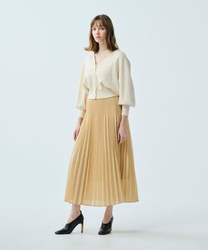 【uncrave WHITE】シアー プリーツスカート