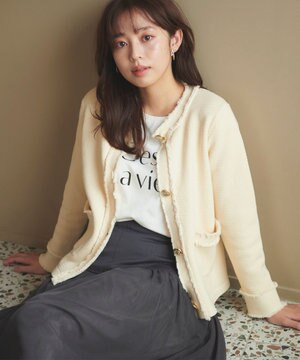  【ONWARD CROSSET MAG掲載】ツイードライクニット ジャケット