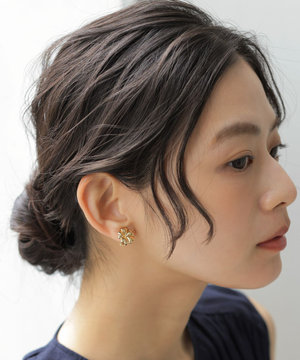 【2WAY・Flower Collection】フラワー×パールライク イヤリング