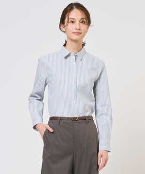 BEZコットンナイロン ストライプ シャツ ブラウス