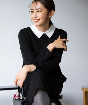 【新色追加!】Elena襟付き ニットワンピース