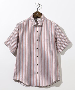  【キングサイズ・サステイナブル】ソアロンストライプ 半袖 シャツ