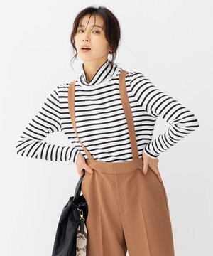  オーガニックコットンリブ タートルネック カットソー