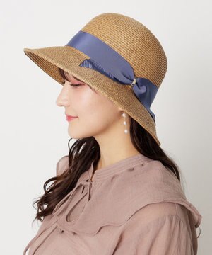  FURLA(フルラ) ペーパーブレードリボン巻きダウンハット サイズ調整可