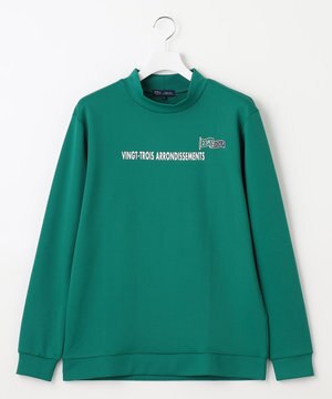  【MEN】フロントロゴ モックネックシャツ