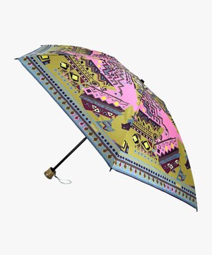 【UV/遮光率99％以上/晴雨兼用】バンブーハンドルUNICO幾何学柄ミニ傘