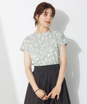 【UNFILO/接触冷感/Sサイズ有】プリント&総柄 フレンチスリーブ Tシャツ