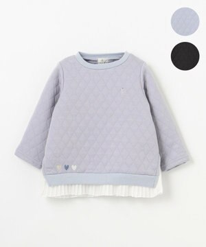  【90-100㎝】ハートキルトジャガード トレーナー