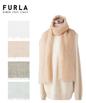 FURLA(フルラ) 麻カシミヤ無地ビッグストール／60×180cm