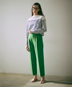 【洗える/UVカット】4way Stretch Tuck Pants タックパンツ