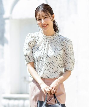  【洗える】シアーストライプ ブラウス