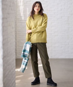  【ウエストゴム】裏起毛ハイストレッチパンツ