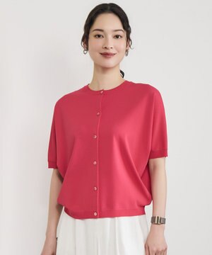  【前後着用可能】クレープストレッチドルマンスリーブ ニット