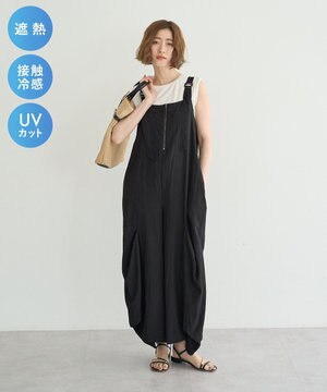  【UVカット/接触冷感/遮熱】COOLコクーンサロペット