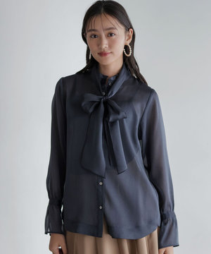 【WEB限定】シャイニーオーガンボウタイ付き ブラウス