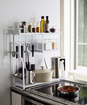  コンロサイドラック タワー ホワイト