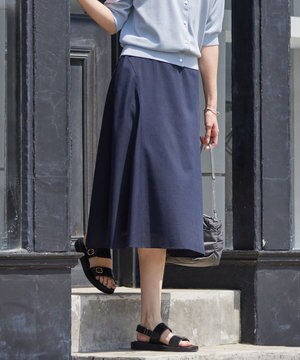  【洗える】カールマイヤーシアー シャドーストライプ スカート