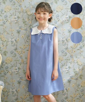  【110-140㎝】カーブカラー ワンピース