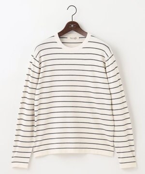  【WEB限定・SPACE/チクチクしない/イージーケア/3シーズン対応】 SNOWYボーダーニットＴシャツ