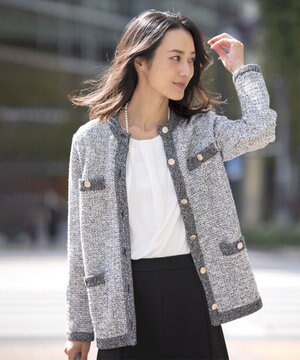  【WEB限定カラーあり・洗える】TWEED ニット カーディガン