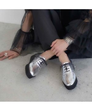  <carino>【レイン対応】レースアッププラットフォーム