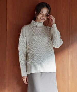  【SLOW/一部店舗限定】ハイネック アランニット