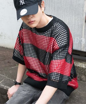  【３点SET】アンサンブルメッシュニットプルオーバー（SS）