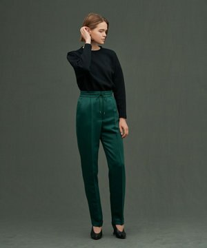 ウォッシャブル サテンパンツ