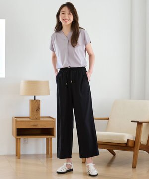  【ウエストゴム/UVケア/接触冷感】清涼リラックスワイドパンツ