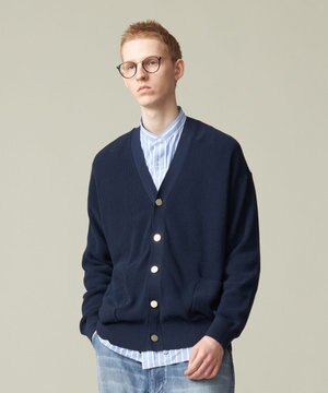  【UNISEX】Vネックコットン カーディガン