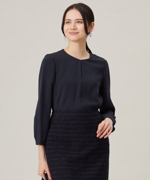  【セットアップ対応・洗える】トリアセダブルクロス ブラウス