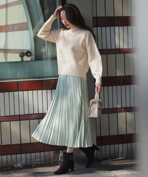  【2SET】ボリューム ニット×プリーツ スカート セット