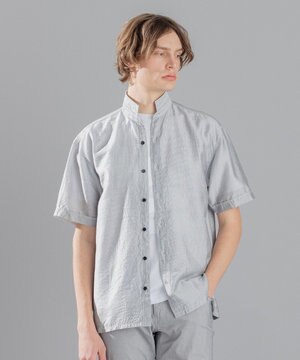  ストレッチマイヤー　ウイングカラー半袖シャツ