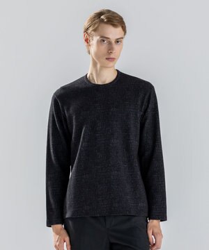  【新素材】パフィーチェックジャージー　クルーネックカットソー