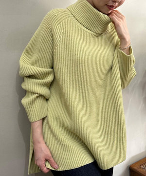 あぜ編みオフタートルニット