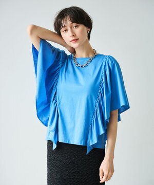 【乾燥機可能/接触冷感】ラッフルフリルカットソー