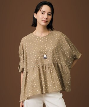  【17号サイズまで展開・WEB限定】コットンサッカープリント ブラウス