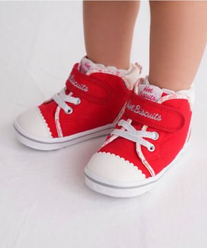  【14-16cm】 小花柄 パイピング セカンドベビーシューズ