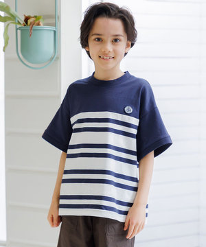 【140-170cm】 ボーダービックシルエットTシャツ