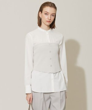  【洗える】ハイゲージスムース ニットビスチェ