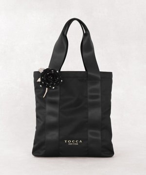 【アップサイクルコサージュ付き・美香&Lovécoコラボ・数量限定・A4サイズ対応】FLOWER IN HEART BAG バッグ