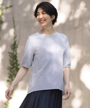  【WEB限定カラーあり・抗菌消臭・吸水速乾】サッカージャージー 5分袖 ペプラム カットソー